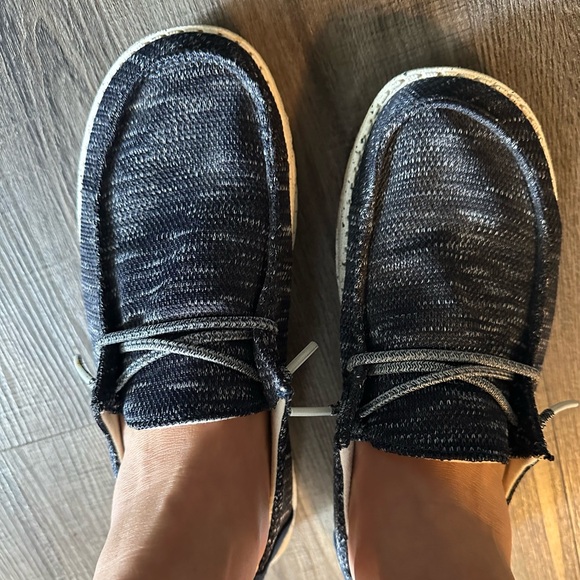 Hey Dude Navy and White Flats - Picture 1 of 10